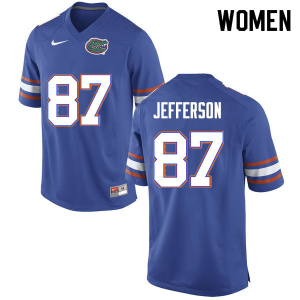 Women #87 Van Jefferson Florida Gators College Football Jerseys Sale-Blue